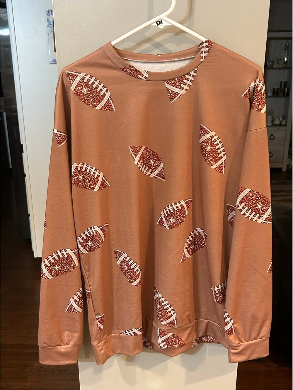 Casual Football Print Long Sleeve Sweatshirt - Size S